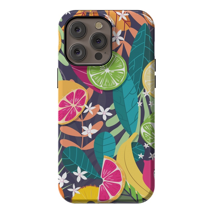 iPhone 14 Pro max StrongFit Tropical fruit pattern 03 by Jelena Obradovic