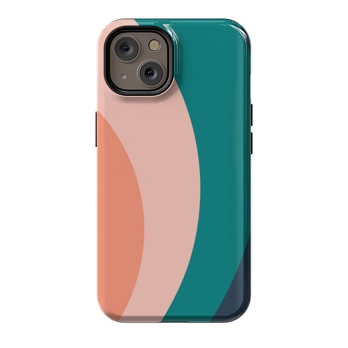 iPhone 14 StrongFit Teal Blush Rainbow by ArtPrInk