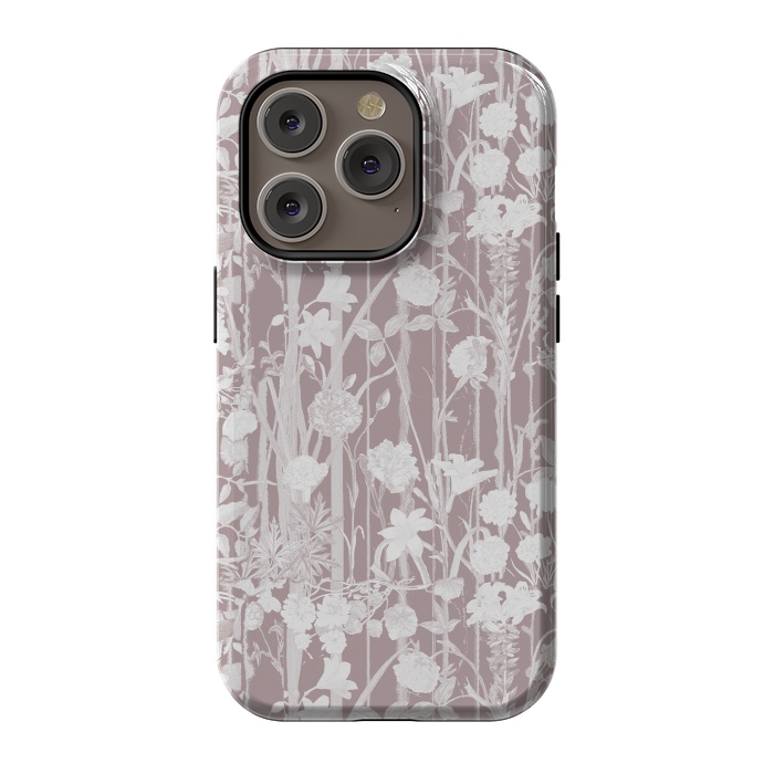 iPhone 14 Pro StrongFit Dusty pink botanical flower garden by Oana 