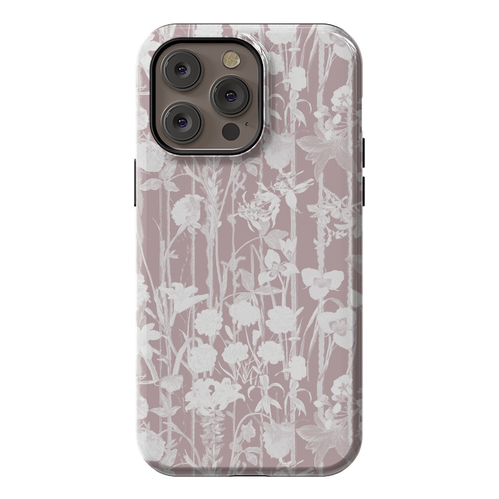 iPhone 14 Pro max StrongFit Dusty pink botanical flower garden by Oana 