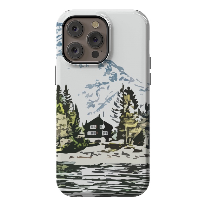 iPhone 14 Pro max StrongFit Mountain Forest by Creativeaxle
