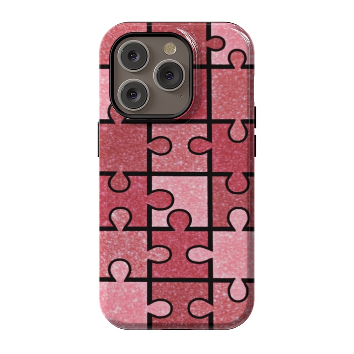 iPhone 14 Pro StrongFit Pink puzzle by CAS