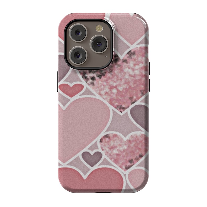 iPhone 14 Pro StrongFit Pink hearts by CAS