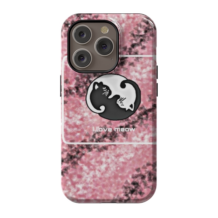 iPhone 14 Pro StrongFit Yinyang Cat pink by CAS