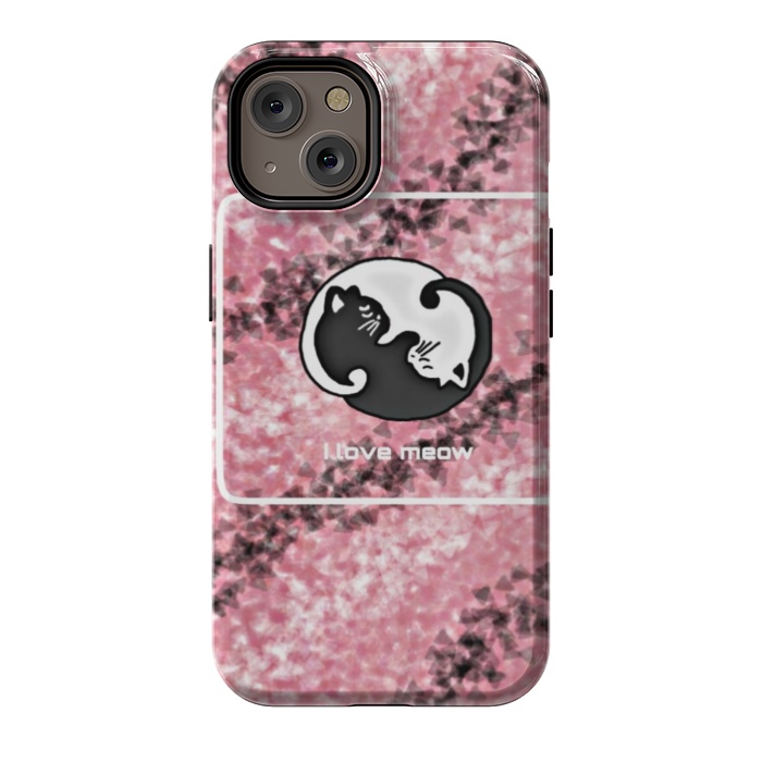 iPhone 14 StrongFit Yinyang Cat pink by CAS