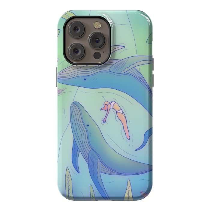 iPhone 14 Pro max StrongFit The girl and the whales by Steve Wade (Swade)