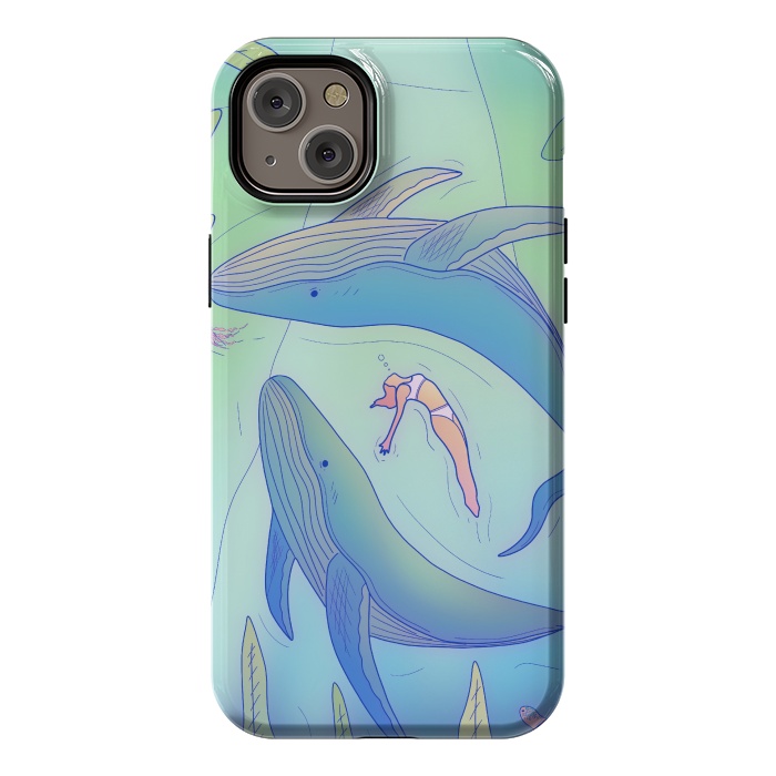 iPhone 14 Plus StrongFit The girl and the whales by Steve Wade (Swade)