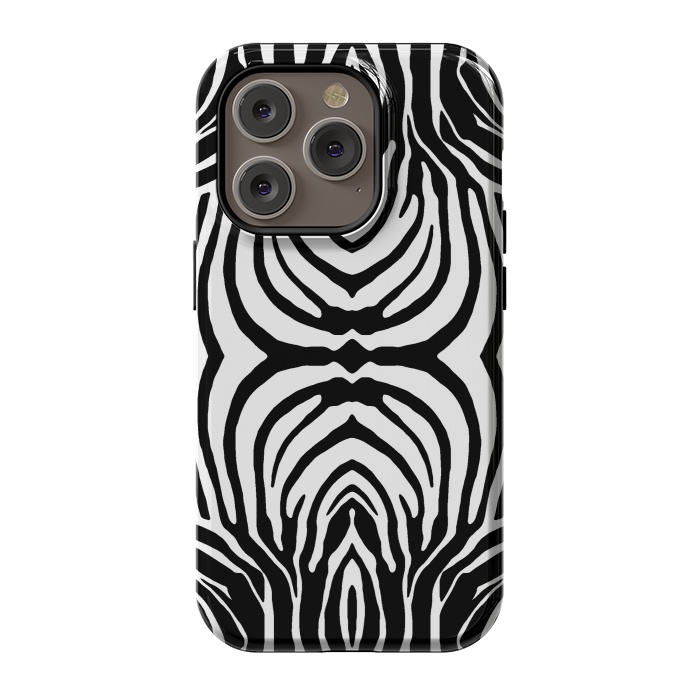 iPhone 14 Pro StrongFit White zebra stripes by Oana 