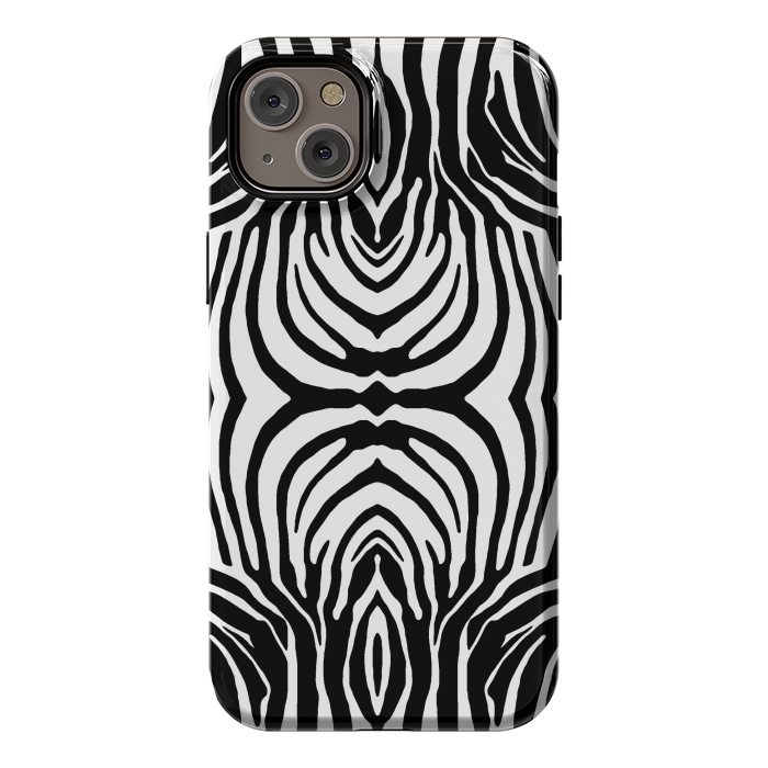 iPhone 14 Plus StrongFit White zebra stripes by Oana 
