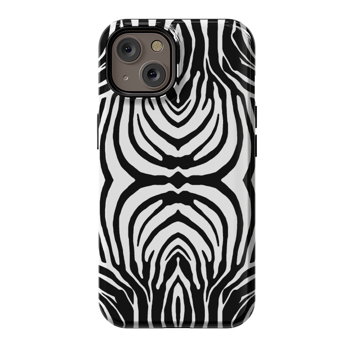 iPhone 14 StrongFit White zebra stripes by Oana 