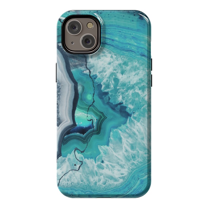 iPhone 14 Plus StrongFit Turquoise agate geode marble by Oana 