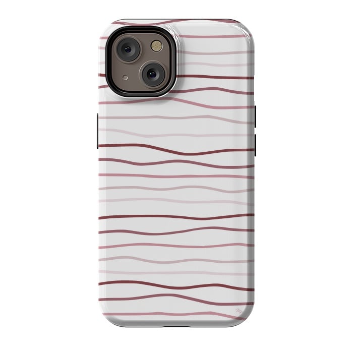 iPhone 14 StrongFit Vintage Pink Stripes by Martina