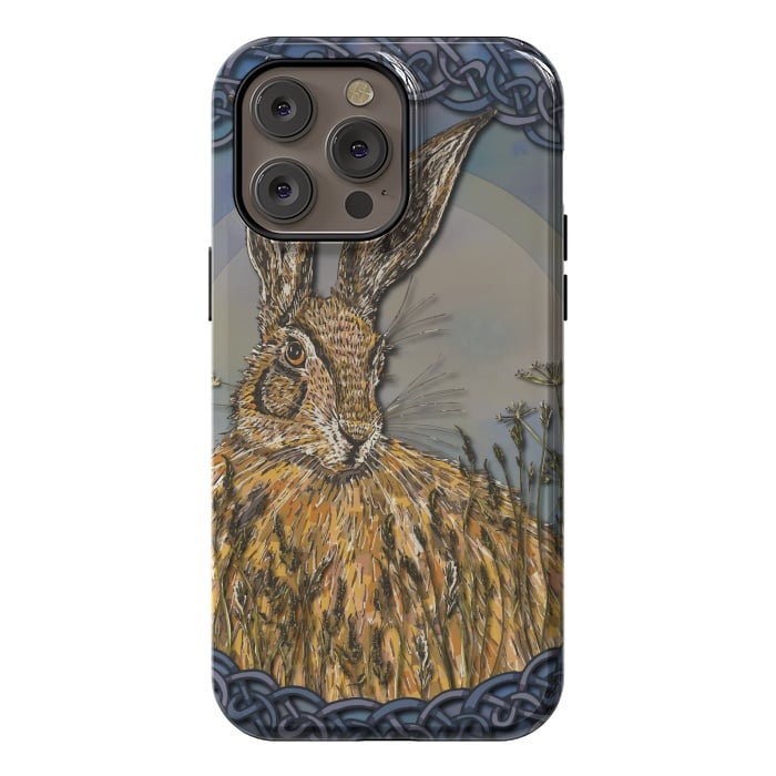 iPhone 14 Pro max StrongFit Celtic Hare by Lotti Brown
