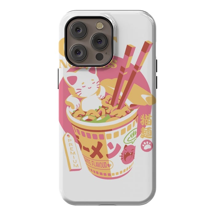 iPhone 14 Pro max StrongFit Cat Noodles by Ilustrata
