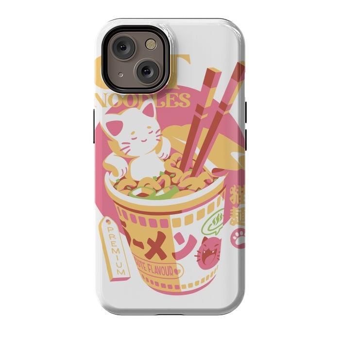 iPhone 14 StrongFit Cat Noodles by Ilustrata