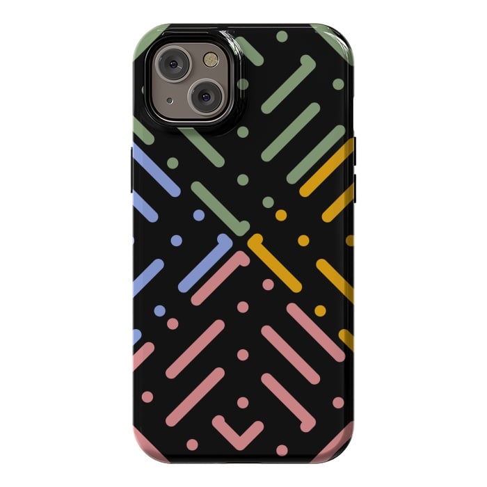 iPhone 14 Plus StrongFit Digital Line and Dots  by TMSarts