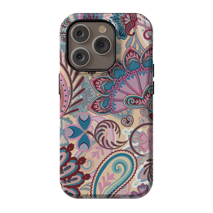 iPhone 14 Pro StrongFit Paisley Flowers Design by ArtsCase