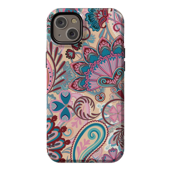 iPhone 14 Plus StrongFit Paisley Flowers Design by ArtsCase