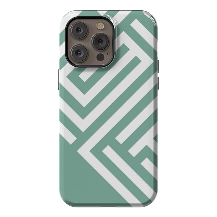 iPhone 14 Pro max StrongFit Mint Maze by ArtPrInk