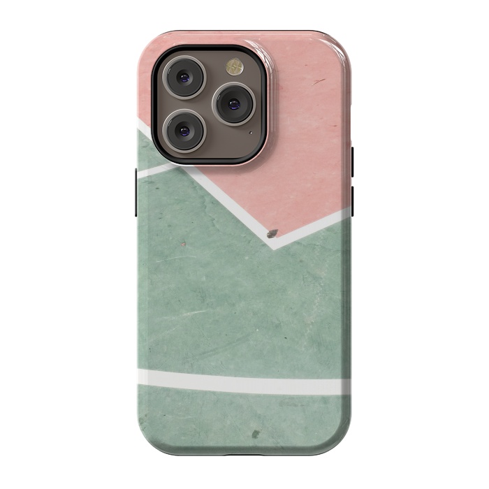 iPhone 14 Pro StrongFit green pink marble shades by MALLIKA