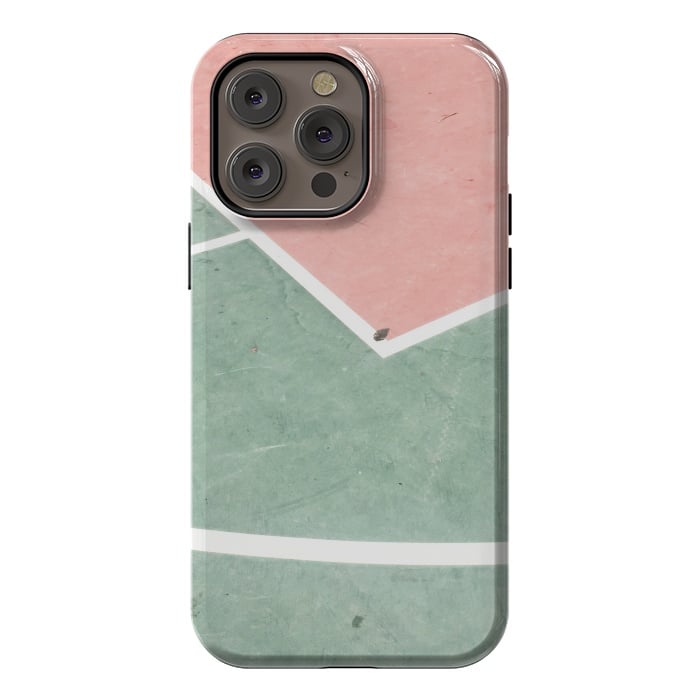 iPhone 14 Pro max StrongFit green pink marble shades by MALLIKA