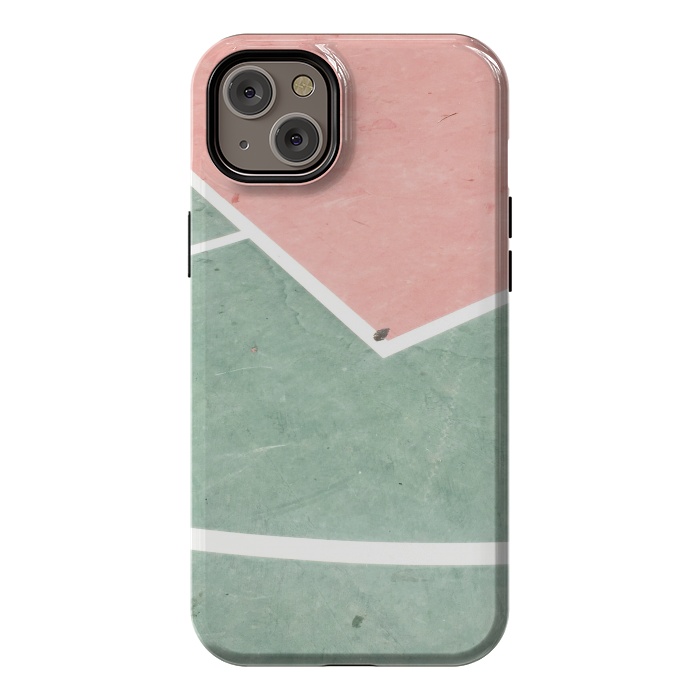 iPhone 14 Plus StrongFit green pink marble shades by MALLIKA