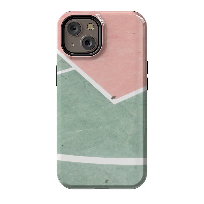 iPhone 14 StrongFit green pink marble shades by MALLIKA