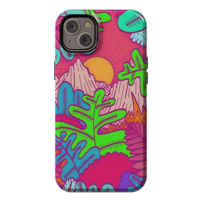 iPhone 14 Plus StrongFit A pink tropical jungle by Steve Wade (Swade)