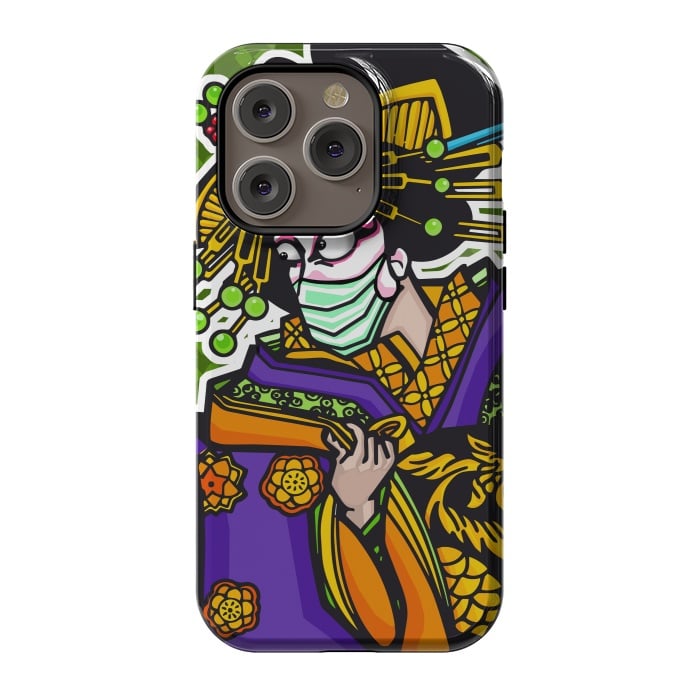 iPhone 14 Pro StrongFit Covid Geisha by Milo "Mr Lucky" Marcer