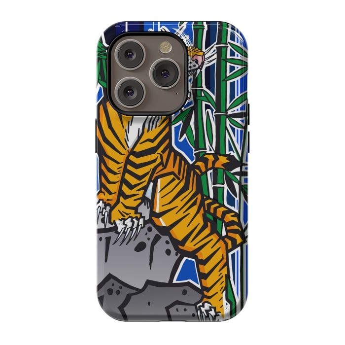 iPhone 14 Pro StrongFit Japanese Tiger by Milo "Mr Lucky" Marcer