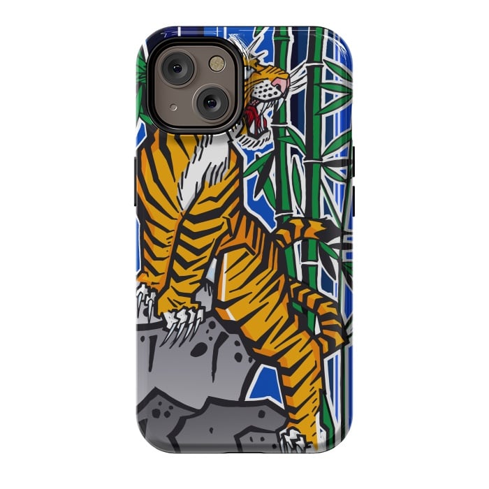 iPhone 14 StrongFit Japanese Tiger by Milo "Mr Lucky" Marcer