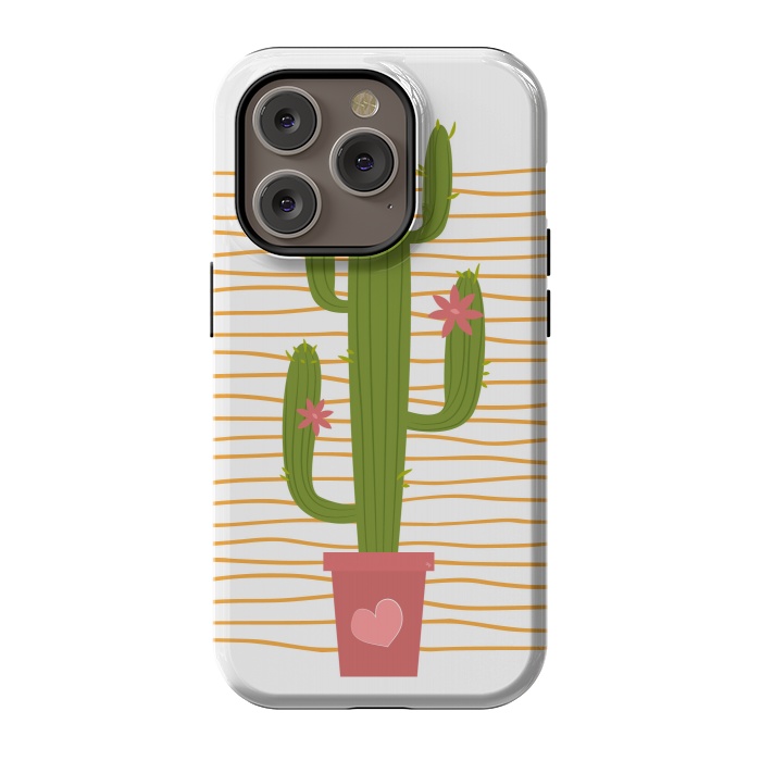 iPhone 14 Pro StrongFit Happy Cactus by Martina
