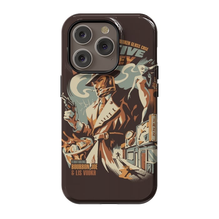 iPhone 14 Pro StrongFit Detective Whiskey by Ilustrata