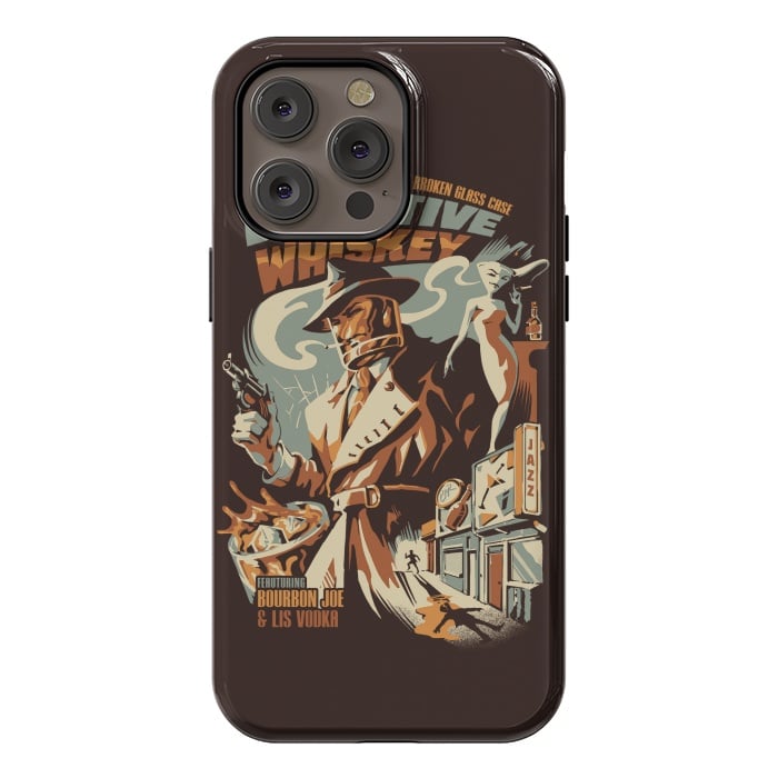 iPhone 14 Pro max StrongFit Detective Whiskey by Ilustrata