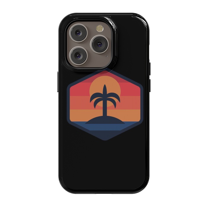 iPhone 14 Pro StrongFit Sunset Beach Island by Afif Quilimo