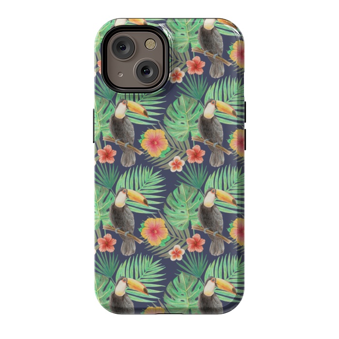 iPhone 14 StrongFit toucan bird in a jungle by Alena Ganzhela