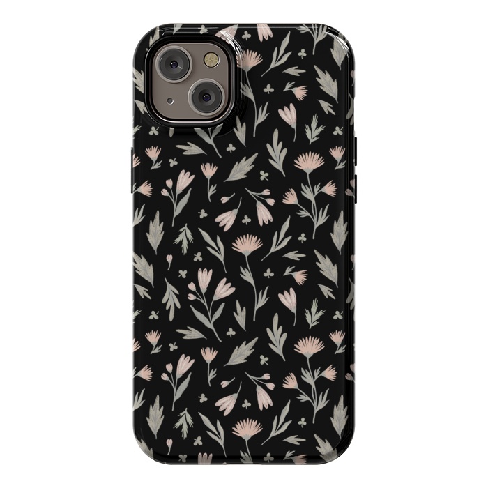 iPhone 14 Plus StrongFit delicate flowers on a black by Alena Ganzhela