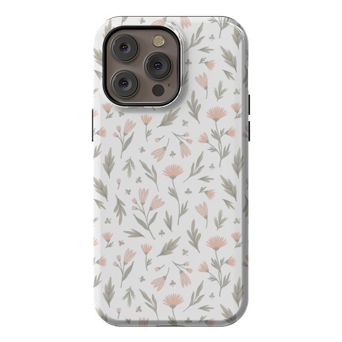 iPhone 14 Pro max StrongFit delicate flowers on a white by Alena Ganzhela
