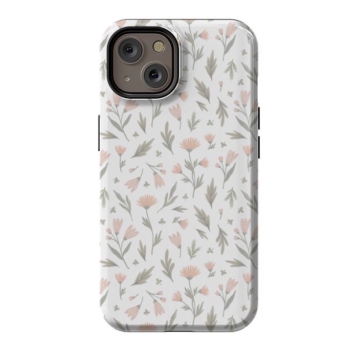 iPhone 14 StrongFit delicate flowers on a white by Alena Ganzhela