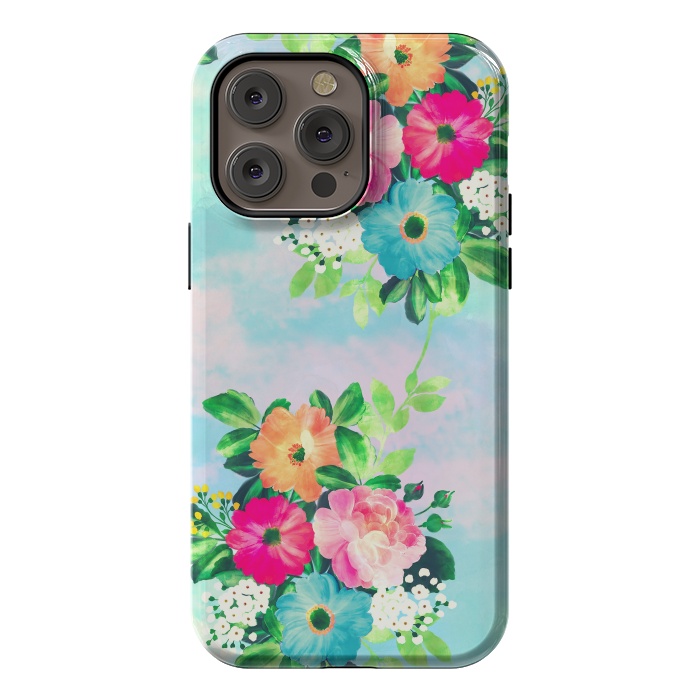 iPhone 14 Pro max StrongFit Girly Vintage Roses Floral Watercolor Paint by InovArts