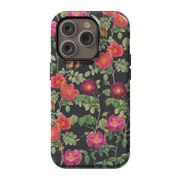 iPhone 14 Pro StrongFit Dark Roses by Zala Farah