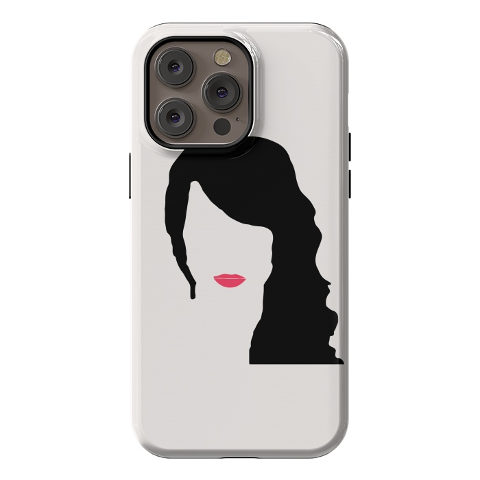 iPhone 14 Pro max StrongFit Woman Face Minimal Art 03 by Creativeaxle