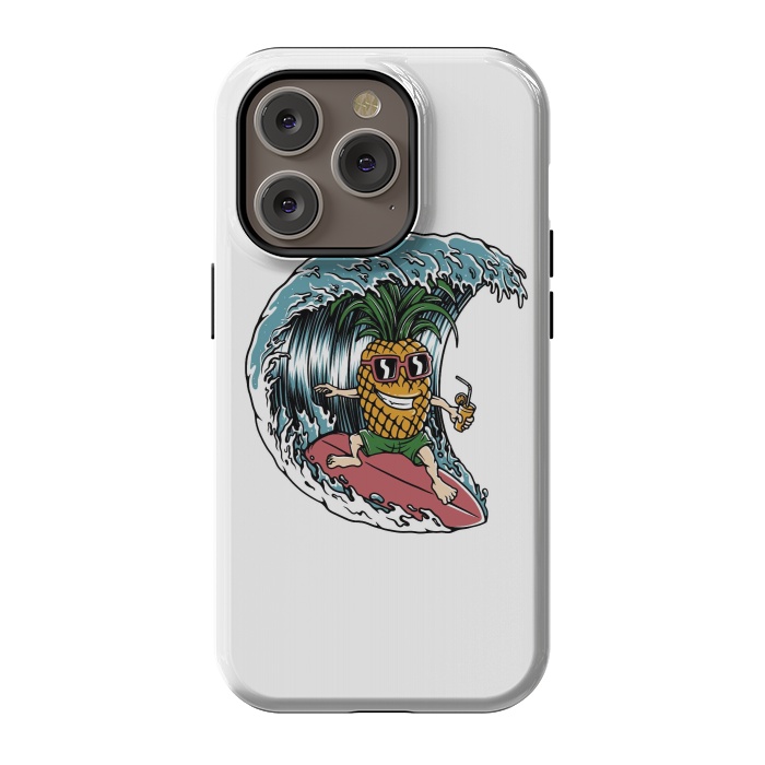 iPhone 14 Pro StrongFit Pineapple Surfer by Afif Quilimo