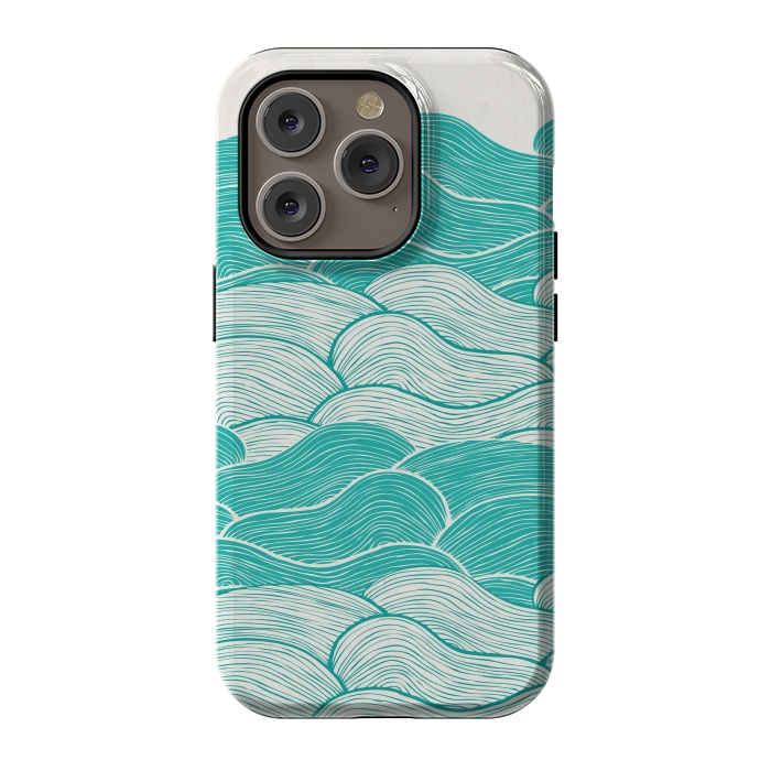 iPhone 14 Pro StrongFit The Calm And Stormy Seas II by Pom Graphic Design