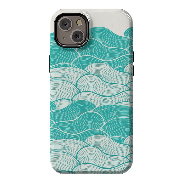 iPhone 14 Plus StrongFit The Calm And Stormy Seas II by Pom Graphic Design