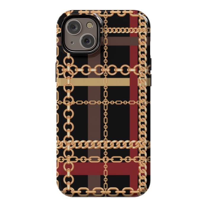 iPhone 14 Plus StrongFit Golden chains red black by MALLIKA