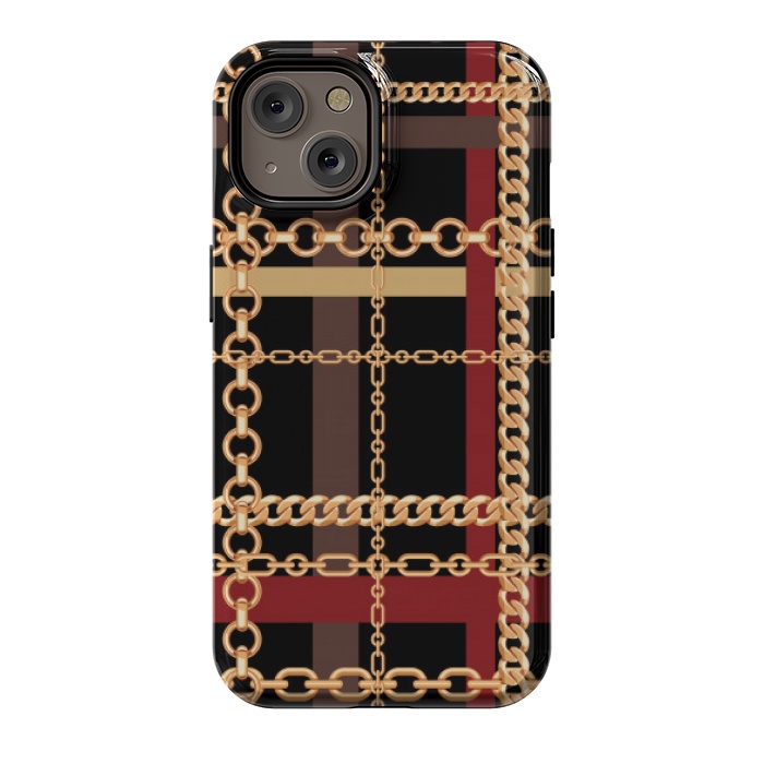 iPhone 14 StrongFit Golden chains red black by MALLIKA