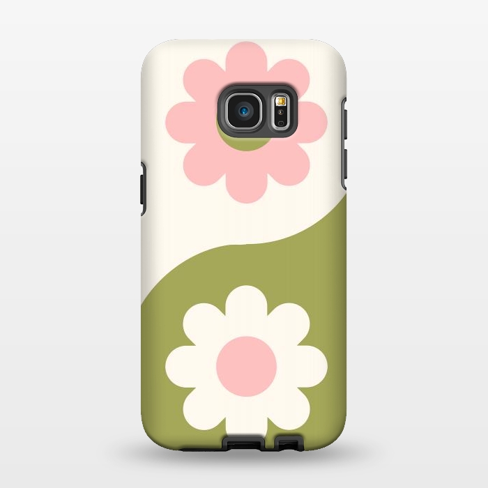 Galaxy S7 EDGE StrongFit Yin Yang Flowers by ArtPrInk