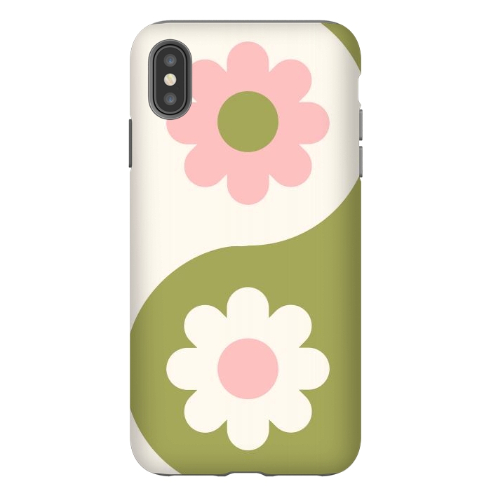 iPhone Xs Max StrongFit Yin Yang Flowers by ArtPrInk