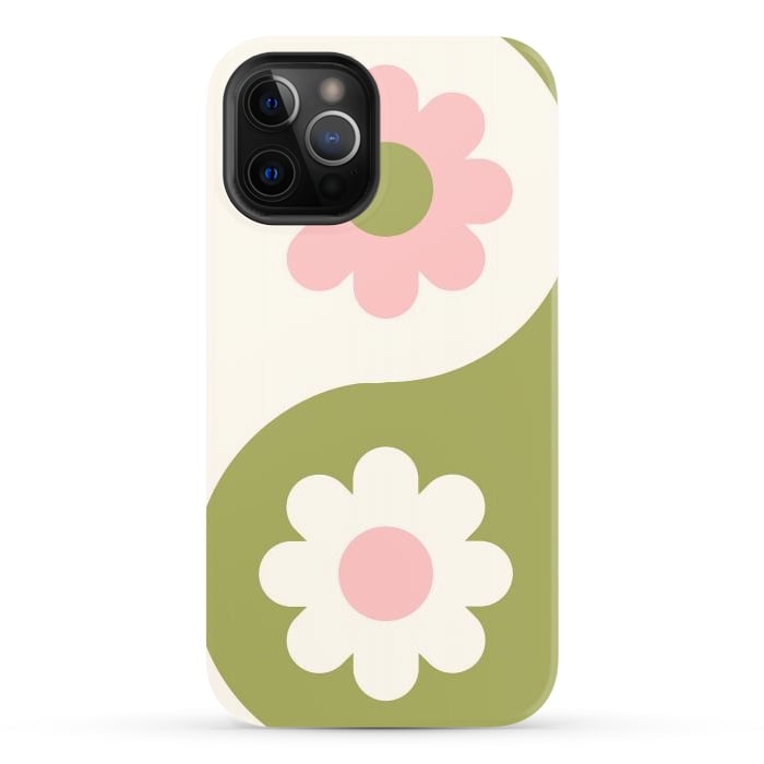 iPhone 12 Pro StrongFit Yin Yang Flowers by ArtPrInk